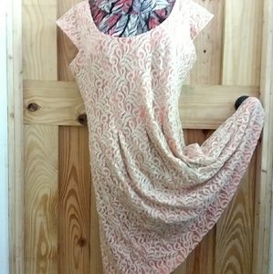 9&CO pretty peach lace fit and flare size 12